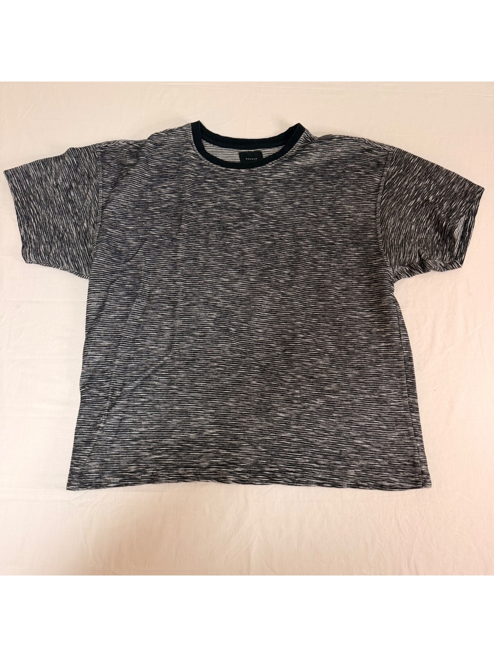 Pacsun Black and White Marled Short Sleeve T-Shirt